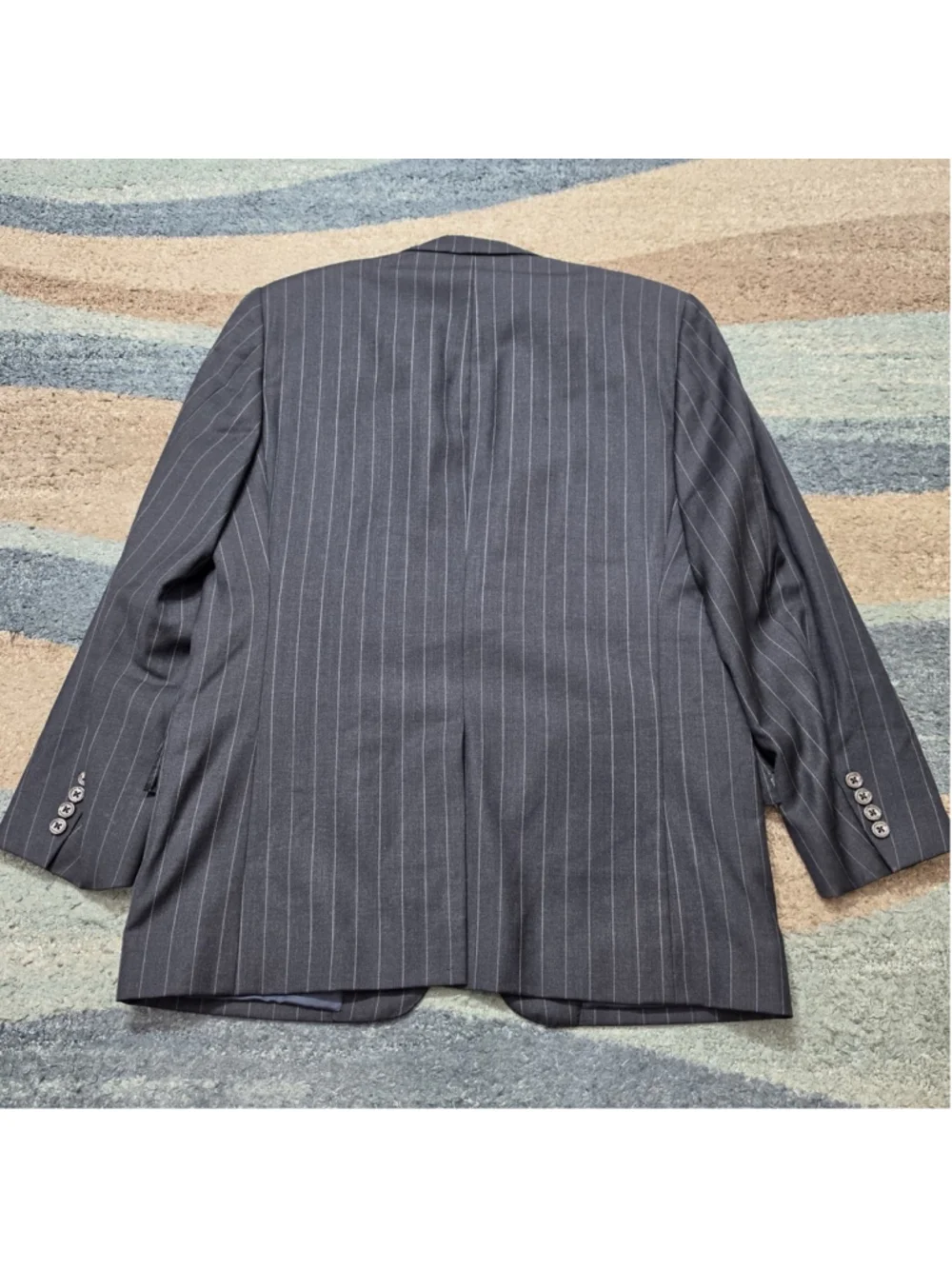 Polo Ralph Lauren Blazer Mens 40R Gray Pinstripe Worsted Union Made In Italy